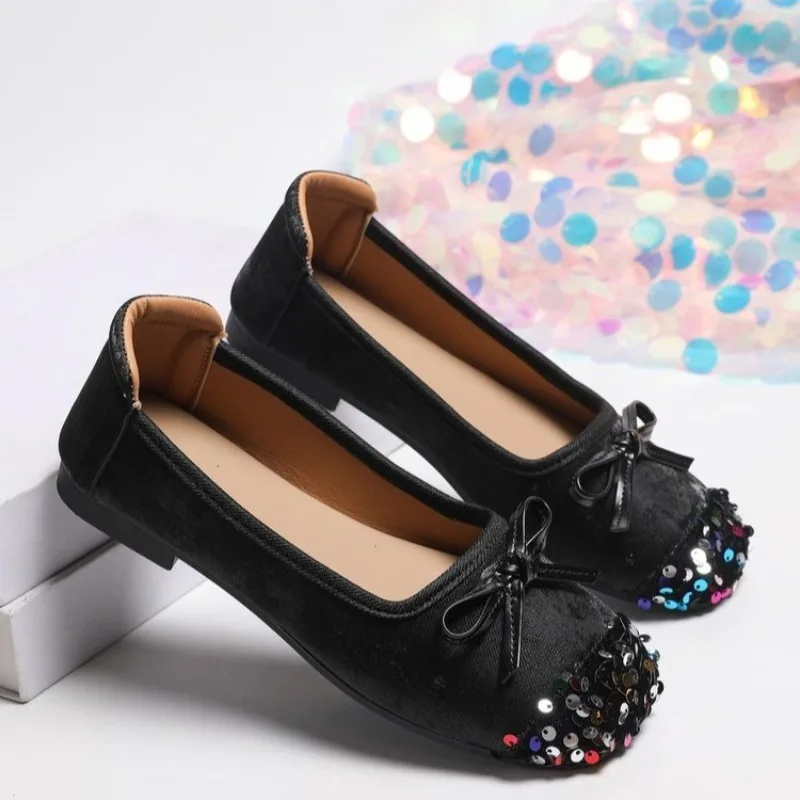 French Temperament Versatile Flat Heel Shallow Mouth Single Shoes Women's 2026 Spring and Summer New Square Toe Flat Shoes