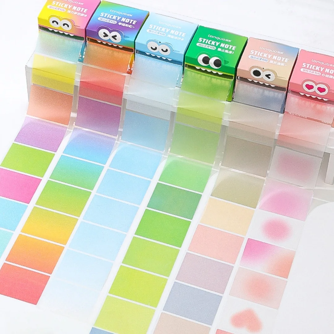 Transparent Pearl Pull-Out Sticky Notes Drawer-Style Re-Stickable Sticky Notepad For Key Point Marking Note Memo Pad Stationery