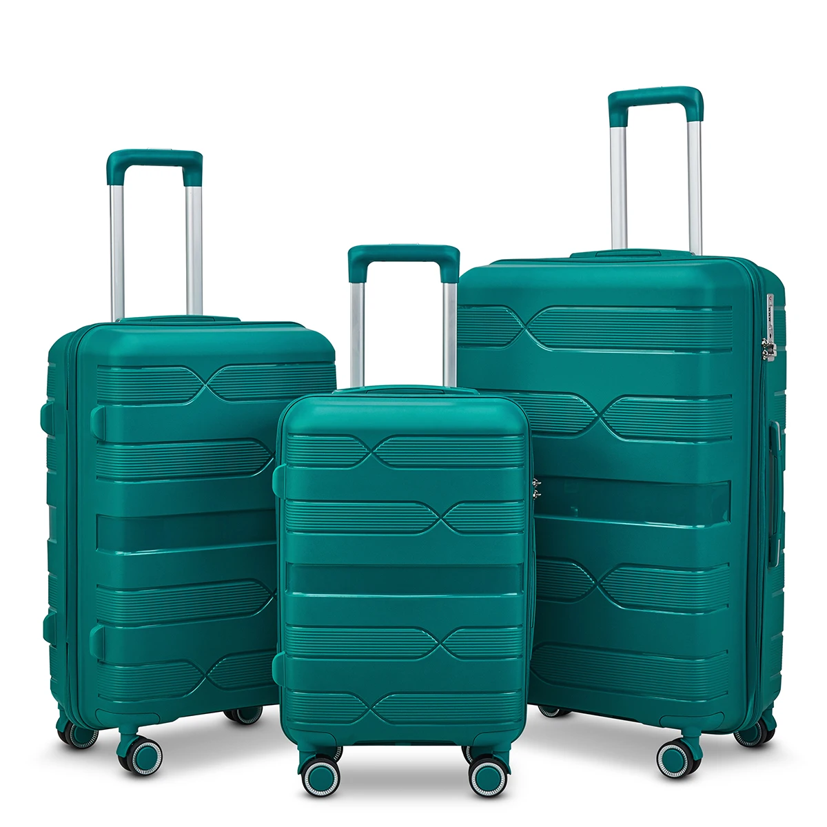 

3pcs/set PP Luggage Travel Case suitcase with Large Capacity 20/24/28 inch trolley case luggage roles P801