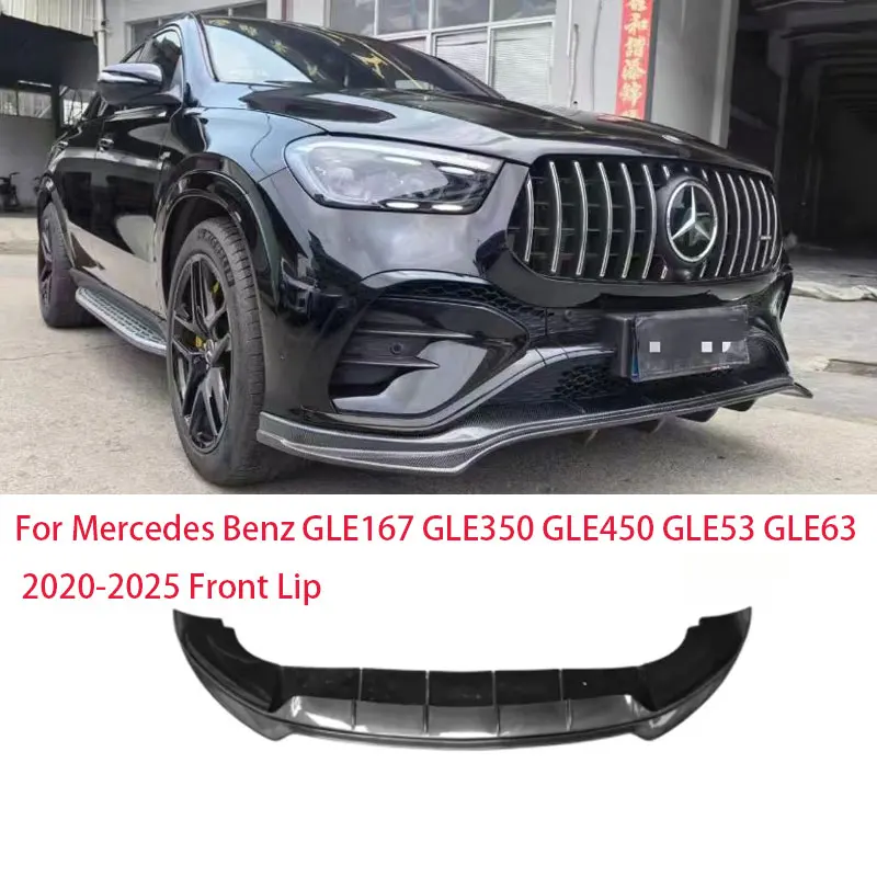 

LD Style For Mercedes Benz GLE167 GLE350 GLE450 GLE53 GLE63 2020-2025 Real Carbon Fiber Bumper Front Lip Spoiler Body Kit