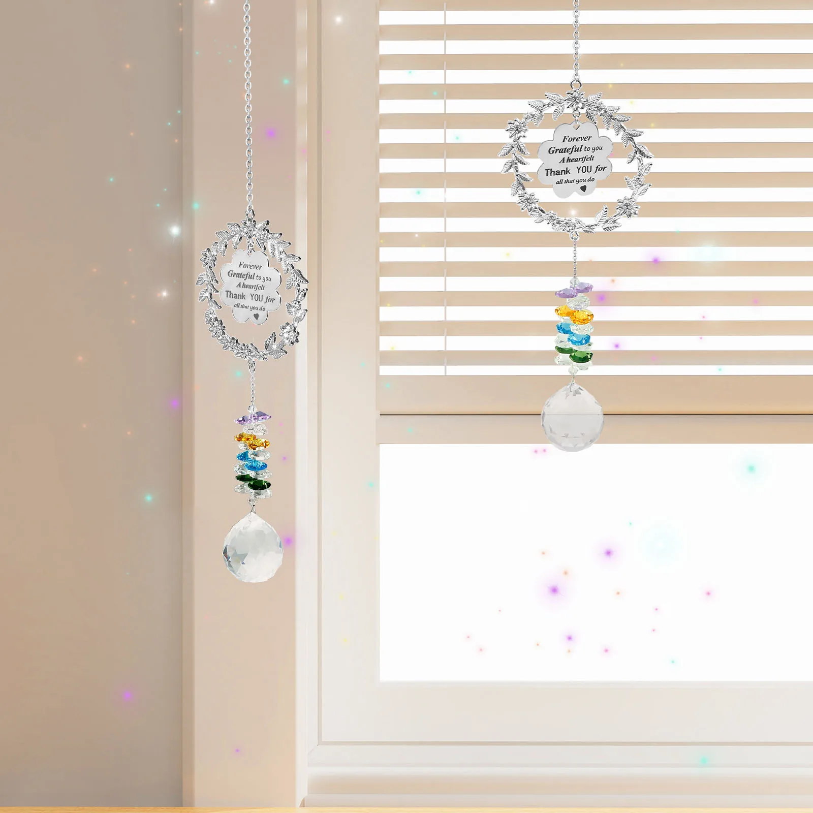 

Memorial Suncatcher Creative Colorful Faux Crystal Suncatcher for Window Balcony Yard Garden Bedroom Decoration