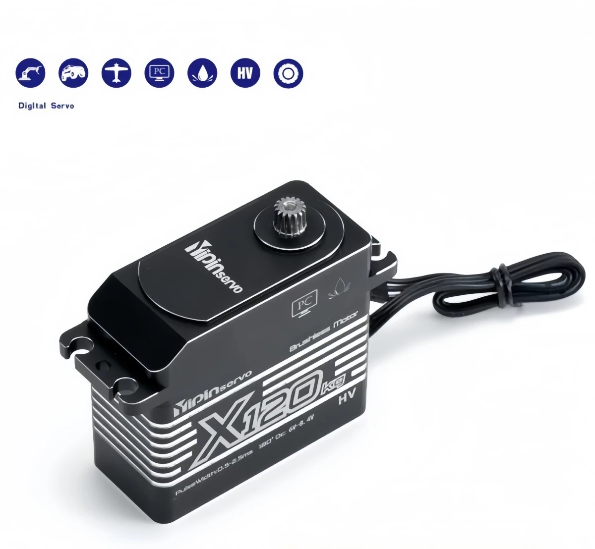 120KG Magnetic Induction Waterproof High Voltage Brushless High Torque Servo for 1/5 RC Monster Truck ARRMA Upgrade Parts