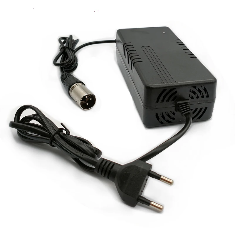 Original 54.6V 2A Lithium Battery Pack Charger 48V 2A battery charger Built in cooling fan with XLR Interface for battery