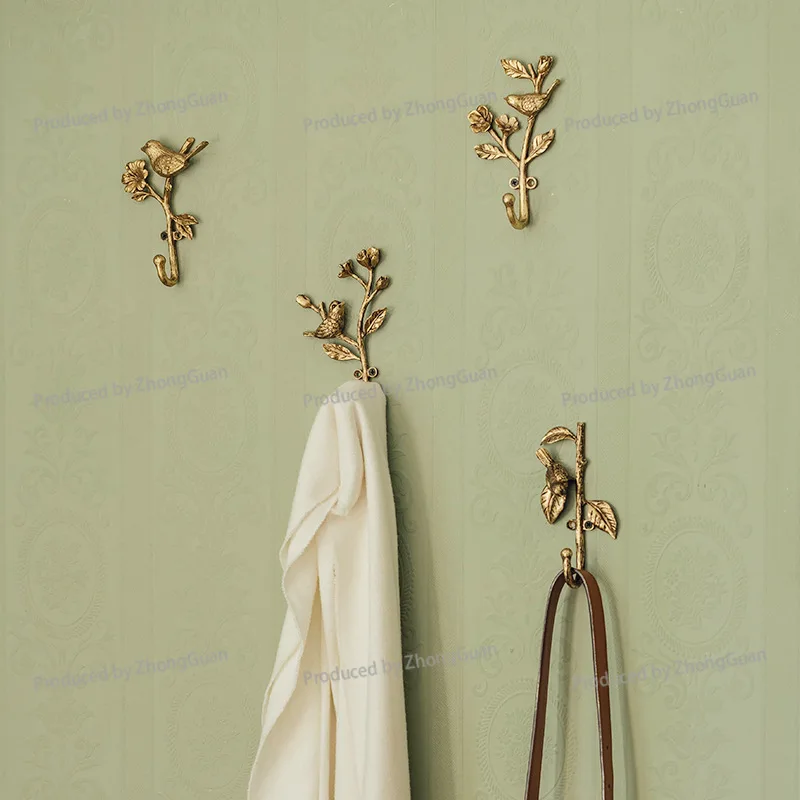 French Retro Wall-mounted Hook - Perforated Wall Hook Clothes, Keys,  More - Creative and Cute Bird Design for Wall Decoration