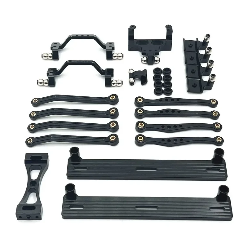 WPL C64 C64-1 Metal Chassis Link Rod Pull Rod Mount Side Pedal Shock Mount Set 1/16 RC Car Upgrade Parts Accessories