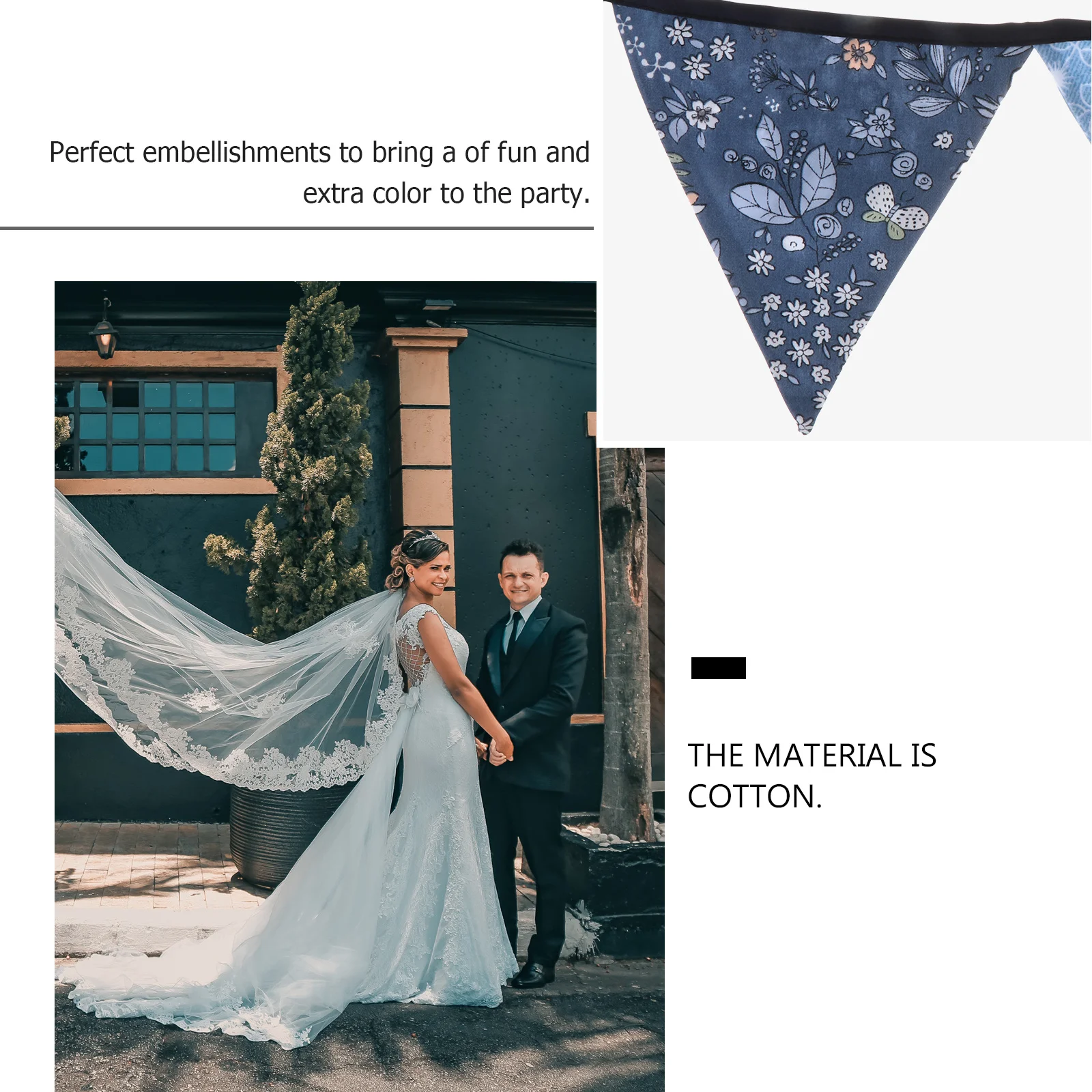 

Cotton Banner Hanging Pennant Triangle Flag Party Decor Reusable Indoor Outdoor Wall Window Adornment Cotton Banner