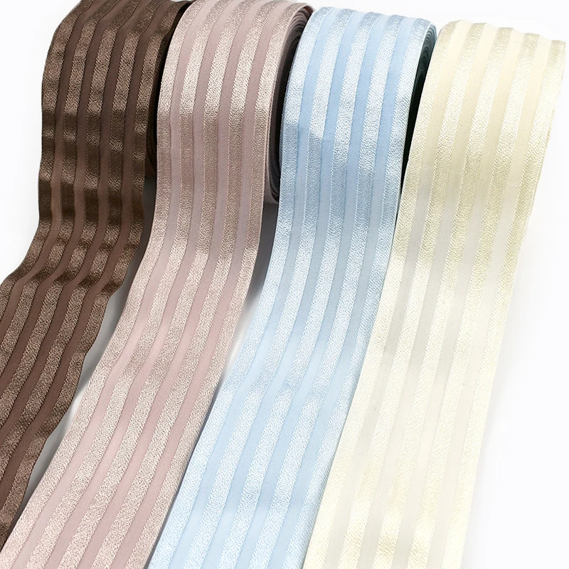 5/10/20M 50mm Striped Nylon Elastic Band Soft Stretch Webbing Ribbon for Pants Waistband Sportswear