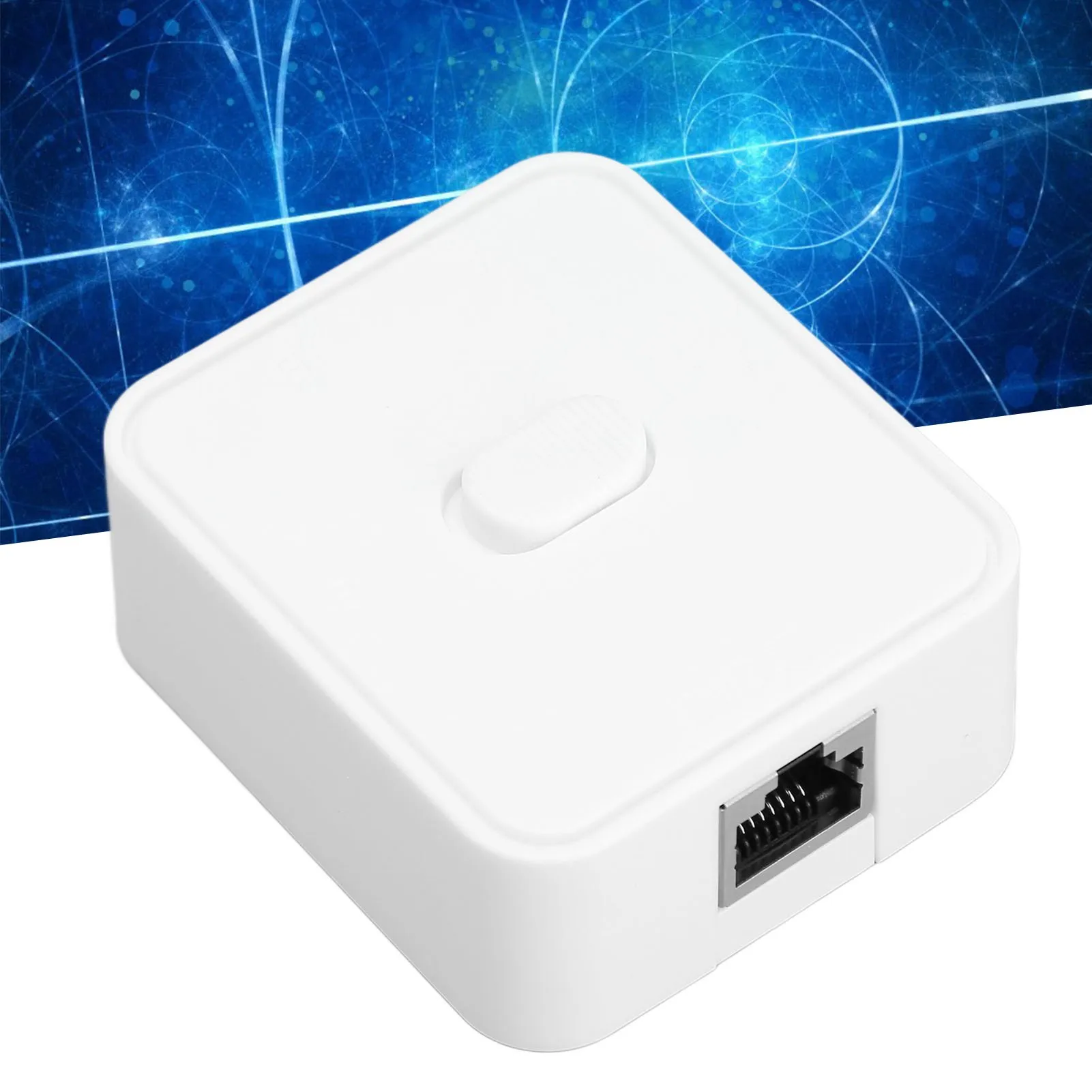 RJ45 Network Splitter Adapter ABS 2 Port Small White RJ45 2 In 1 Out 1 In 2 Out Gigabit Network Switch 1000Mbps for Home