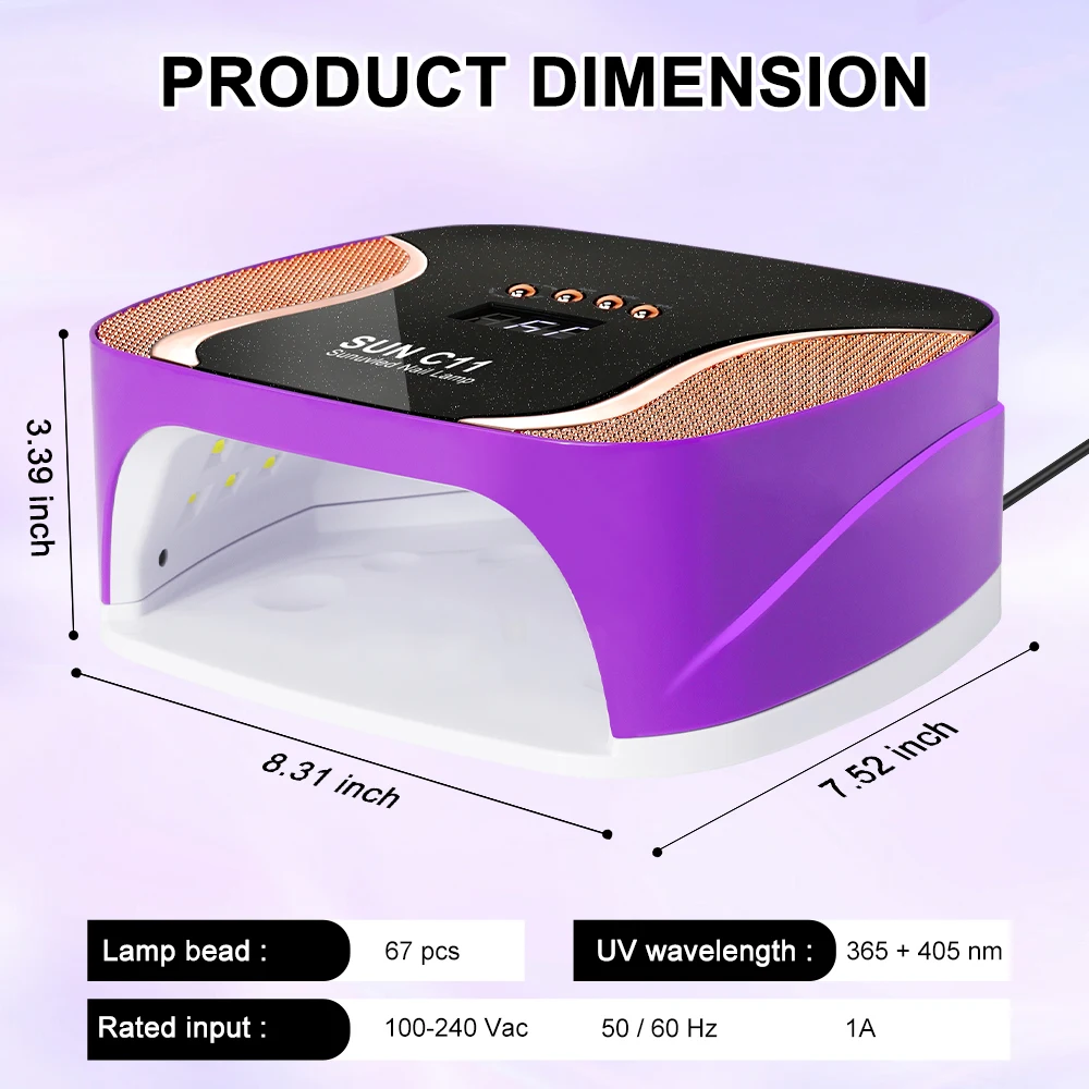 SUN C11 lampe sèche-ongles professionnelle 67LED lampe de manucure pour durcissement rapide tous les vernis à ongles Gel UV outils de Salon de séchage des ongles