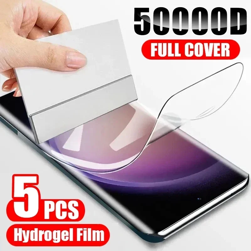 

5Pcs Full Cover Hydrogel Film for OPPO Reno 14 12 FS 11A 13F 10 Pro Plus 5G 14F 12F HD Transparent Screen Protector Soft Film