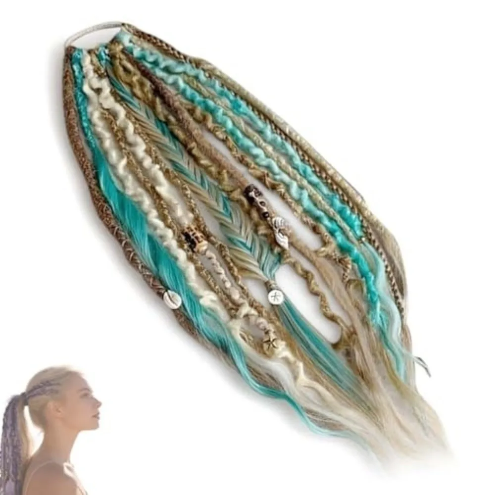 

Gifts Elastic Dread Ponytail DIY with Hair Tie Braided Ponytail Extension Boho Hair Accessories