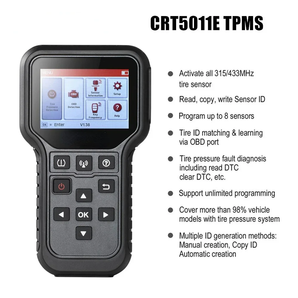 X431 CRT5011E TPMS Activation Diagnostic Tool 433MHz Sensor Activation Programing Learning Reading OBD2 Scanner