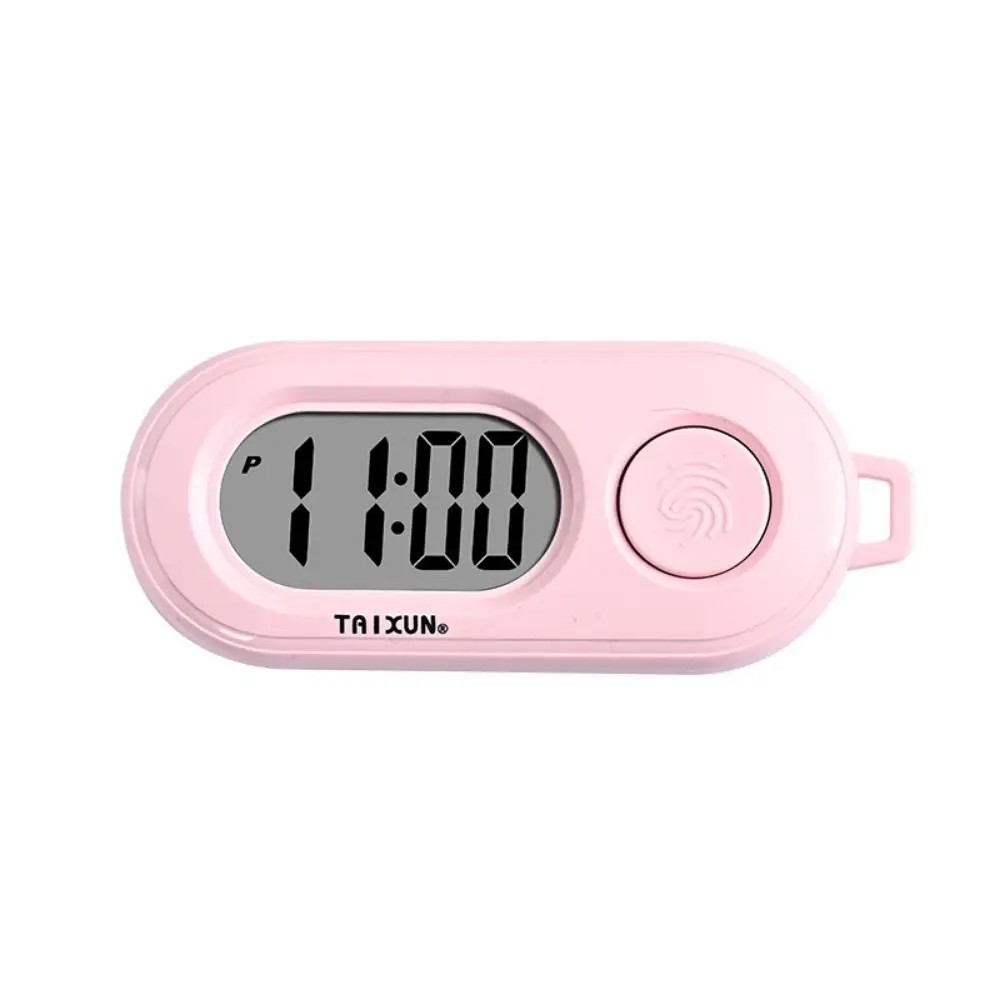 Key Display Digital Electronic Clock Keychain Table Time Display Portable Electronic Watch Keyring ABS Oval Watch