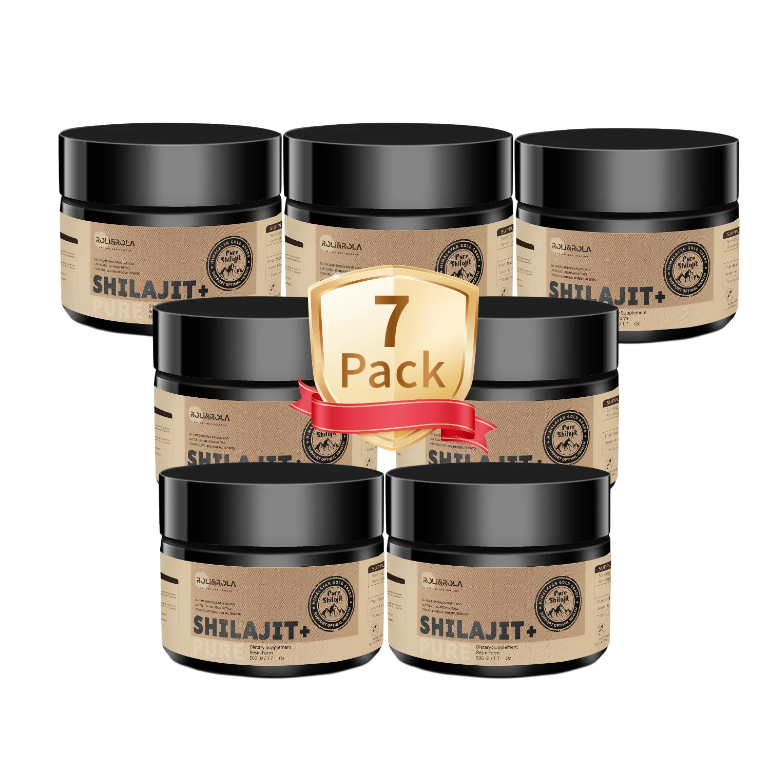 

ROLI&ROLA 7 упаковок/50 г чистой смолы Shilajit. Добавка высокой мощности для повышения энергии и минерального пополнения - веганский витамин.