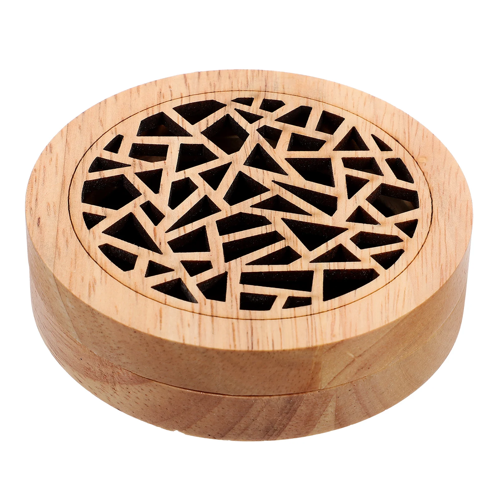 

Solid Wood Incense Burner Round Carved Design for Home Decor Living Room Bedroom Study Office Yoga Room Aromatherapy Wax Heater