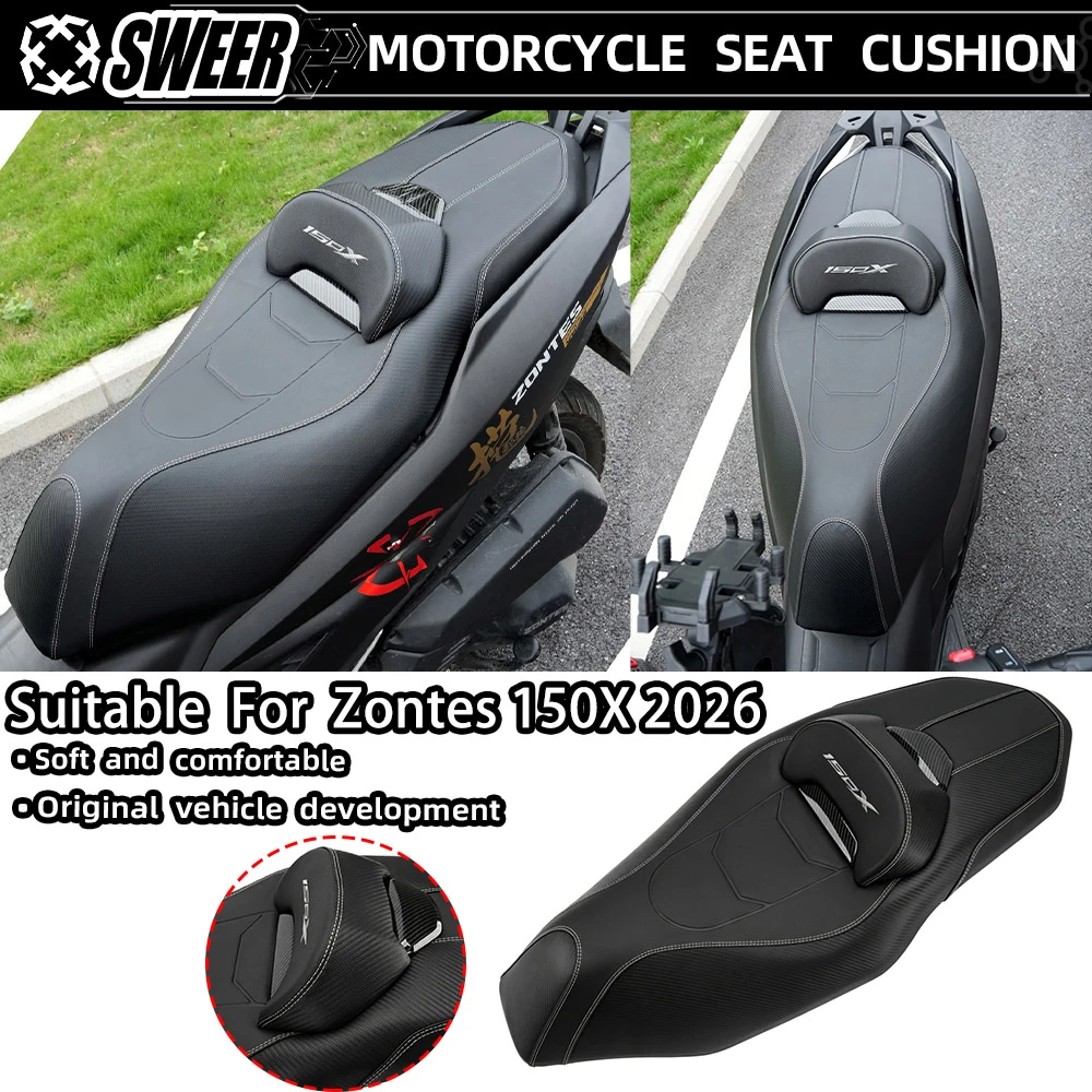 Suitable for ZONTES 150X Motorcycle Modification Seat Bag, One-Piece Double Seat Rear Passenger Back Seat