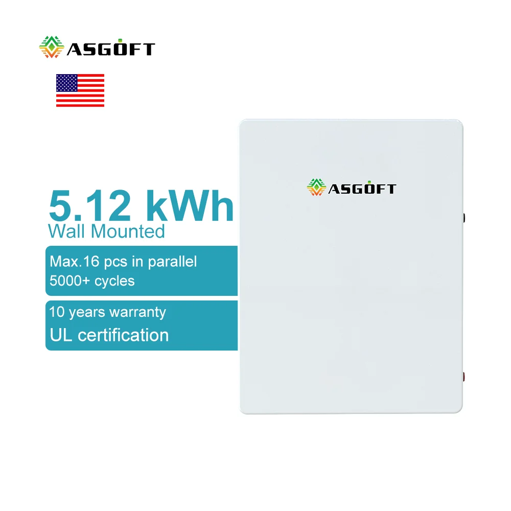 ASGOFT Lifepo4 Battery 51.2V 300Ah 5kWh 10kWh 15kWh 20KWH 30KWH 40KWH 50 kWh 100kWh Lithium Ion Phosphate Battery