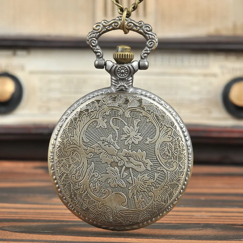 Small Creative Relief Motorcycle Quartz Pocket Watch Quartz Pocket Watch With Sweater Necklace Jewelry Pocket Watch On Chain