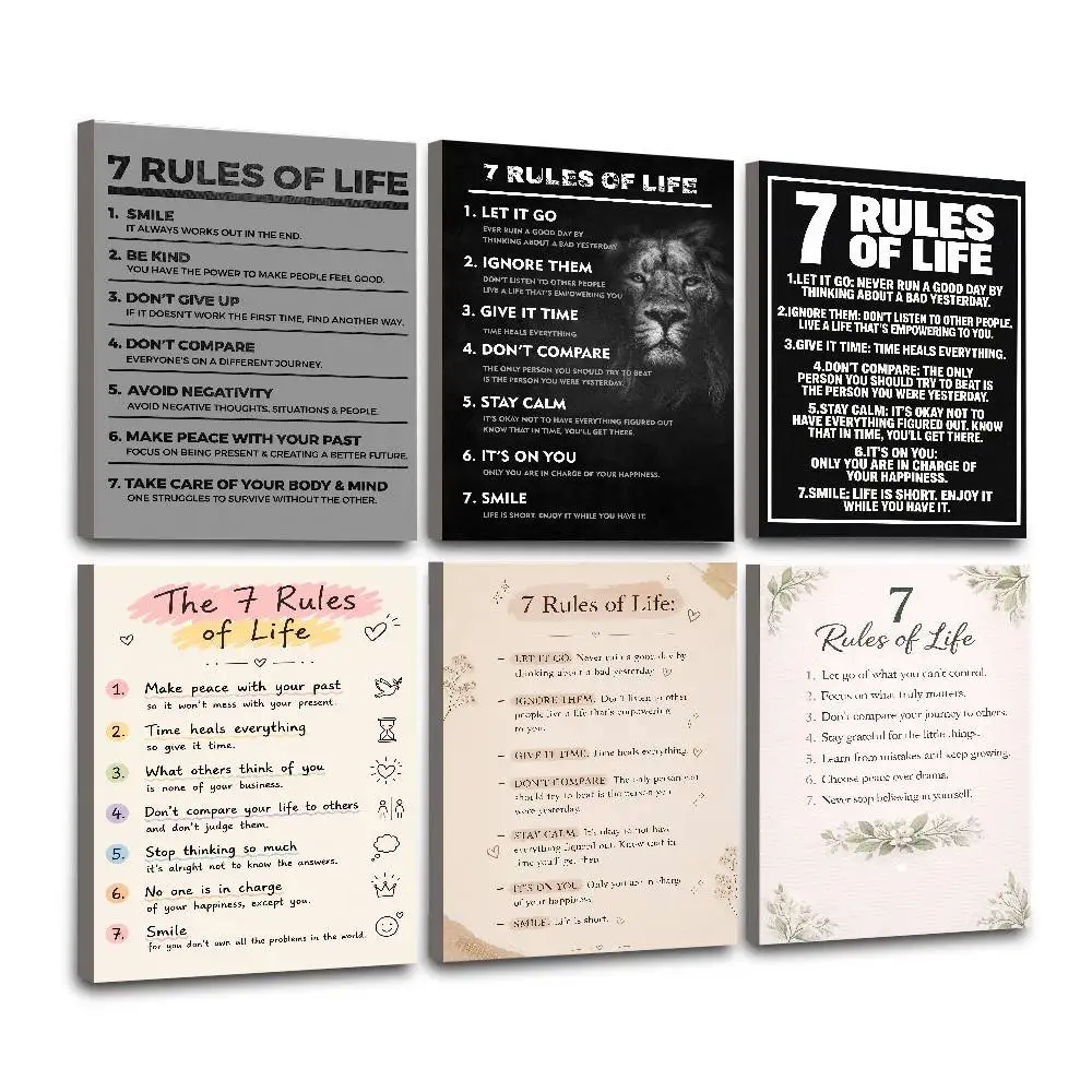 7 Rules of Life lassic Cover Canvas Painting Print Poster For Living Room Wall Art Home Decor Pictures Gift