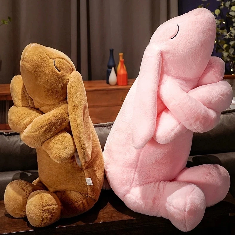 90/120cm Cute Giant Animal Soft Cartoon Long Ears Huggable Bunny Plush Toy Rabbit Stuffed Pillow For Kids Girl Nice Gift