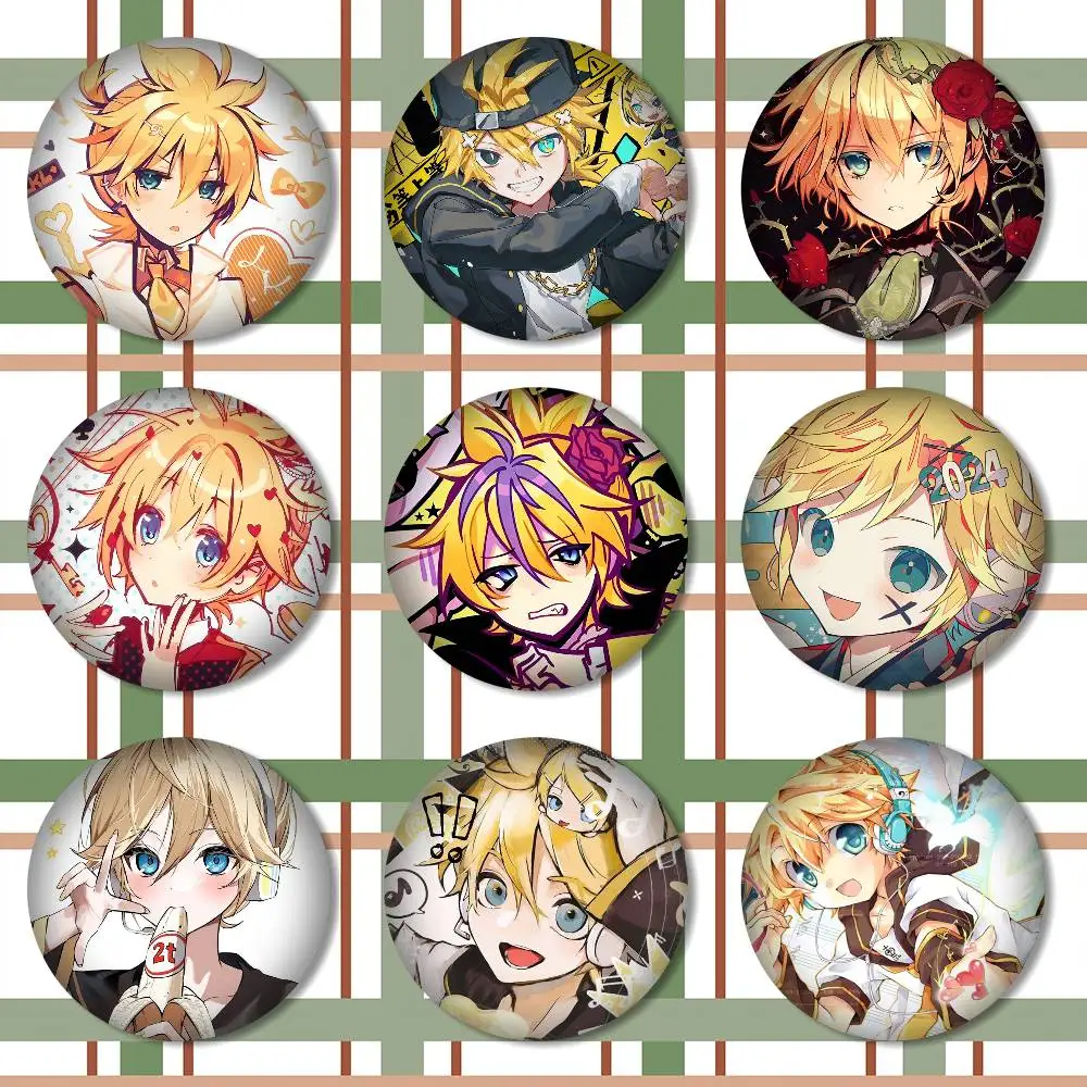 Kagamine-S Len Weißblech-Brosche, Figuren-Icon-Abzeichen, handgefertigte Broschen zur Dekoration von Rucksäcken und Kleidung