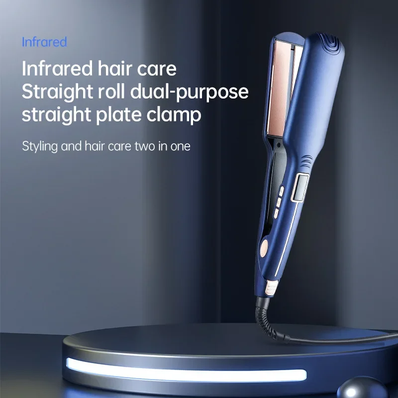 Best Seller Infrared Hair Straightener Wide Version Straight Plate Clip Multi-speed Temperature Control LED Display Splint