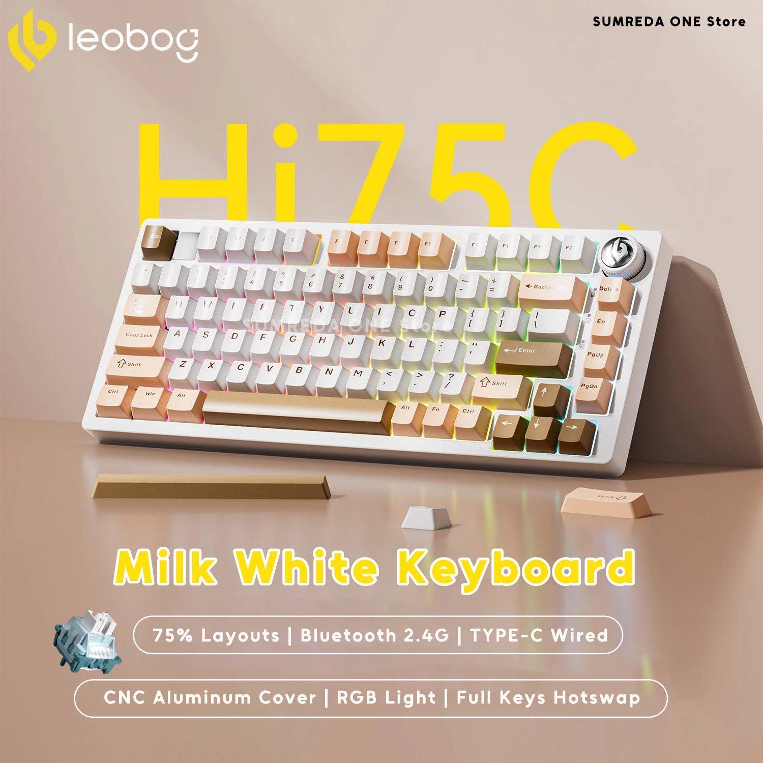 Leobog Hi75C ゲーミングアルミワイヤレスメカニカルキーボードキット