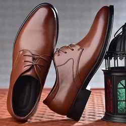 2024 Men Shoes Black Leather Formal Men‘s Shoes Oxfords Male Wedding Party Office Business Shoe Male Zapatos De Hombre Plus Size