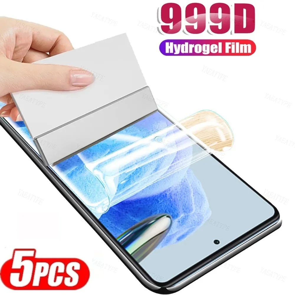 5PCS Hydrogel Film For Xiaomi Redmi 12 4G/5G Screen Protectors Note 12 12S 12T 12R 12 Pro Plus Phone Front Film