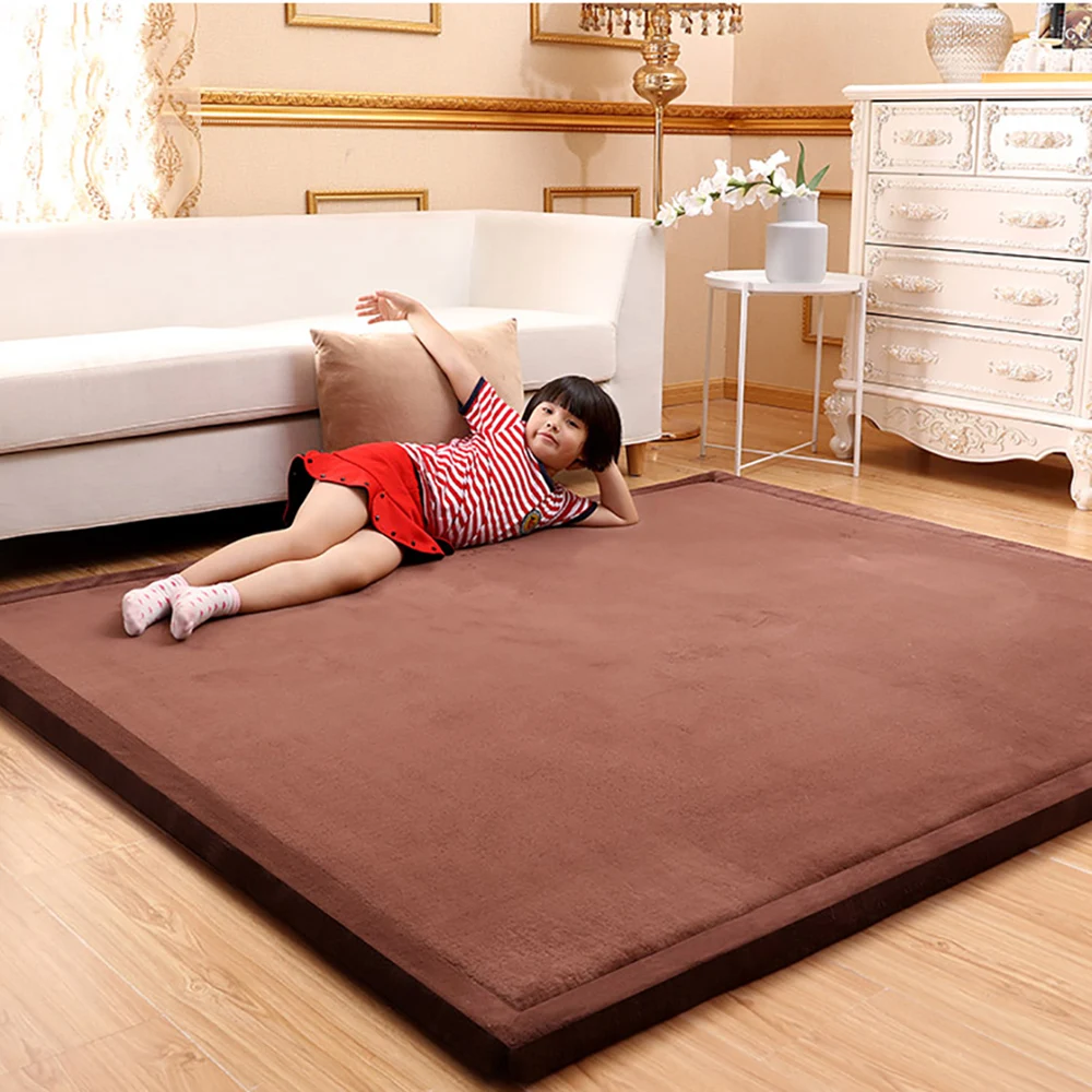 

Coral Fleece Carpet for Living Room Luxury 2.5cm Thickened Warm Bedroom Kids Room Area Rugs Anti Slip Tatami Floor Mat Mattress