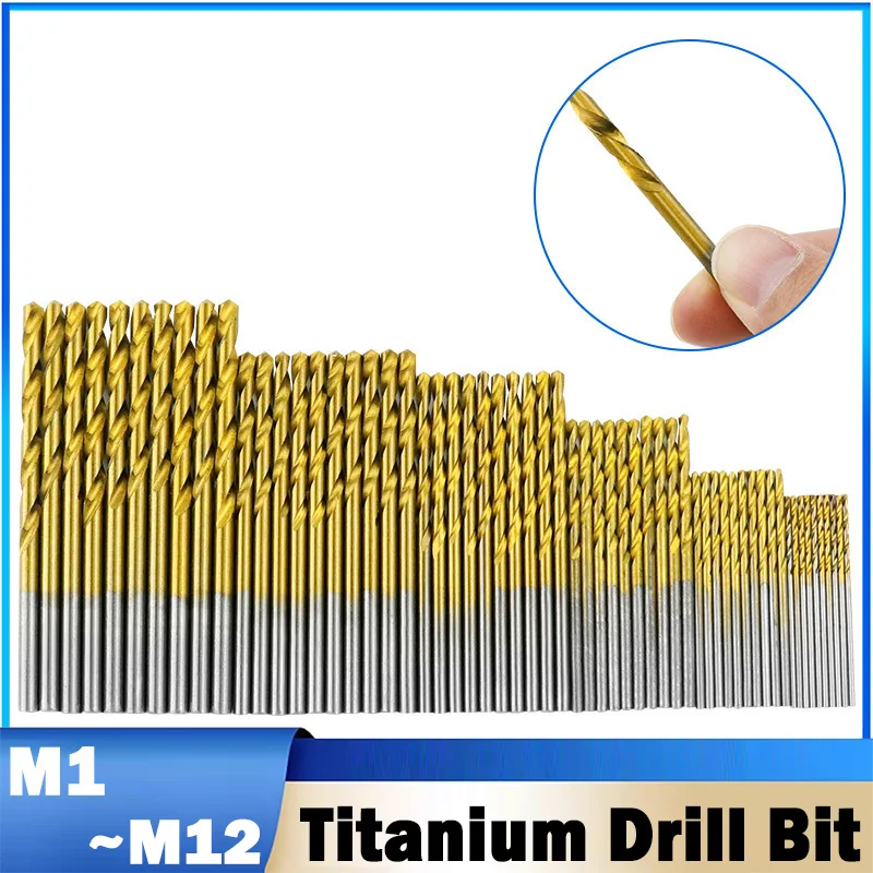 1~5Pcs Straight Shank HSS Twist Drill Bit, Hand Drill M1.0~M12 for Electrical Drill Power Tool Woodworking Carpentry Accessories