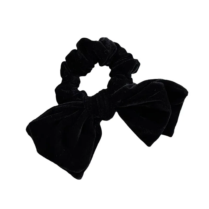 Black velvet pearl pendant with ribbon style hair loop and hair rope high-end vintage velvet temperament versatile headdress