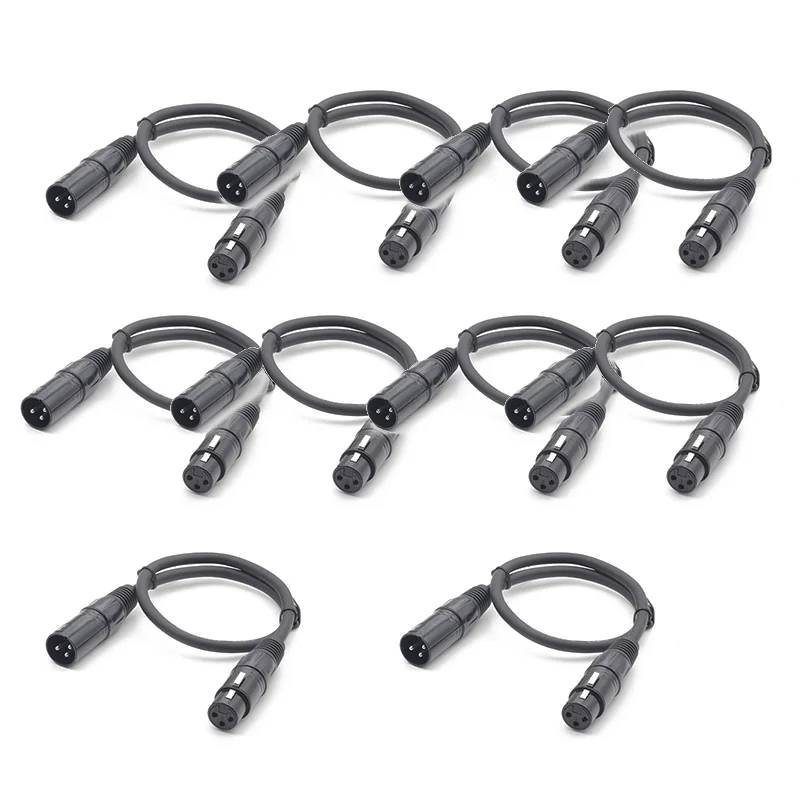 10pcs 1 Meter Length 3-Pin Signal Connection DMX Cable For LED Par Light Moving Head Lights DJ disco Stage Lighting Accessories