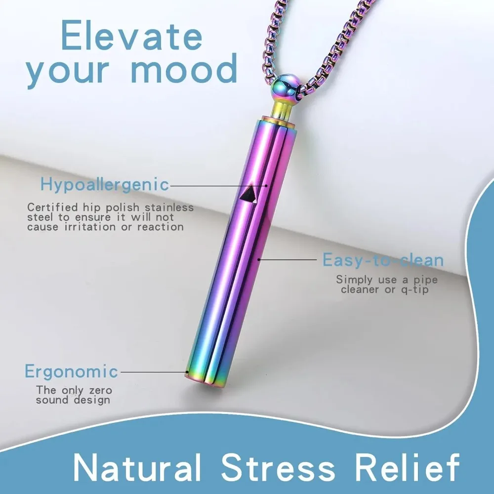 Fashion Mindfulness Breathing Resistance Pendants Stainless Steel Relieves Anxiety Relaxes Stress Meditation Necklace Jewelry