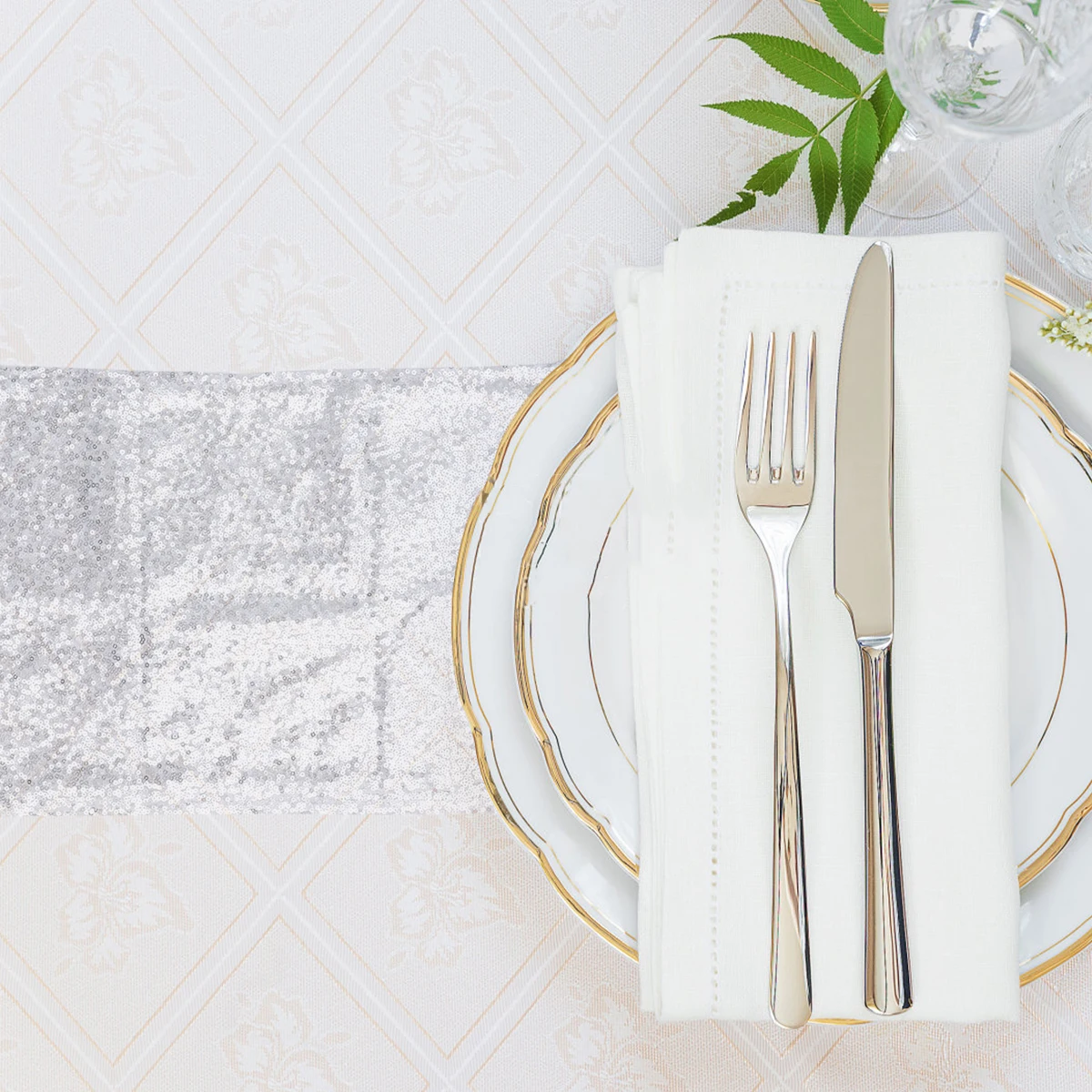 

Sequin Table Runner Elegant Tablecloth Lightweight Decorative Covers Party Supplies Banquet Wedding Holiday Home Outdoor