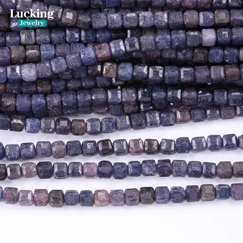

Hot Natural 3mm Burma Sapphire Cube Beads Super Beautiful Gemstone for Jewelry Making Healing Crystal Crafts