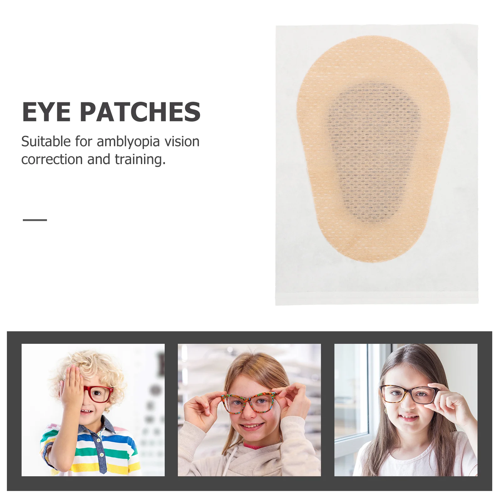 12 قطعة بقع الحول تنفس غير المنسوجة للبالغين تصحيح الرؤية التدريب للتحلل أغطية العين للأطفال واحدة