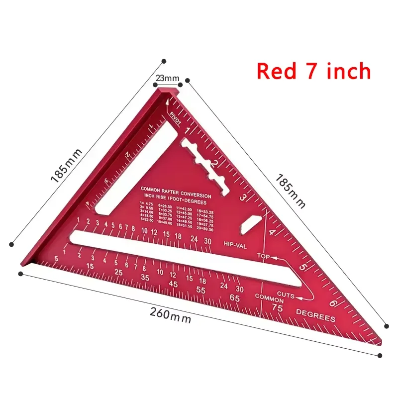 Premium-Spritzer-Quadrat- und kombiniertes Dreieck-Quadrat-Set, Holzbearbeitungsrahmen-Quadrat, Lineal und Winkelmesser-Werkzeugset – Detail 20