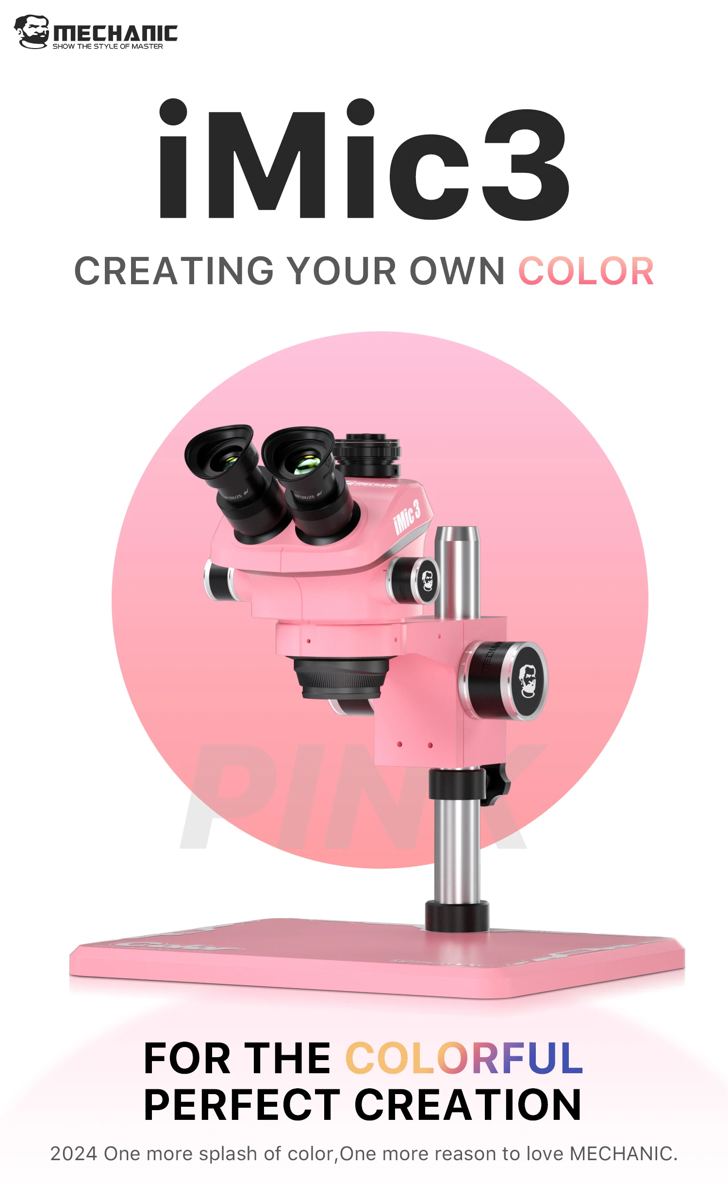 IMic3 Trinocular Stereo Microscope 7X-50X Zoom HD Optical Lens Full Metal Body For Mobile Phone Repair Biological Observation