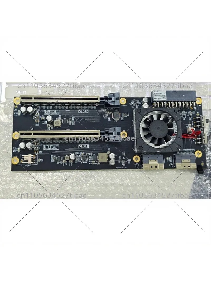 PCIe 3.0 x16 to Dual x8 Riser Card, Double-Wide GPU Holder, Pass-Through Expansion for ATX Mining Rig