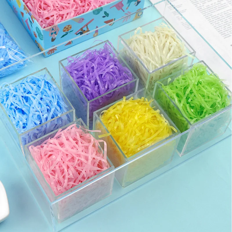 Colorful Shredded Crinkle Lafite Paper Raffia DIY Wedding Party Candy Gift Box Filler Packaging Holiday Home Decorations