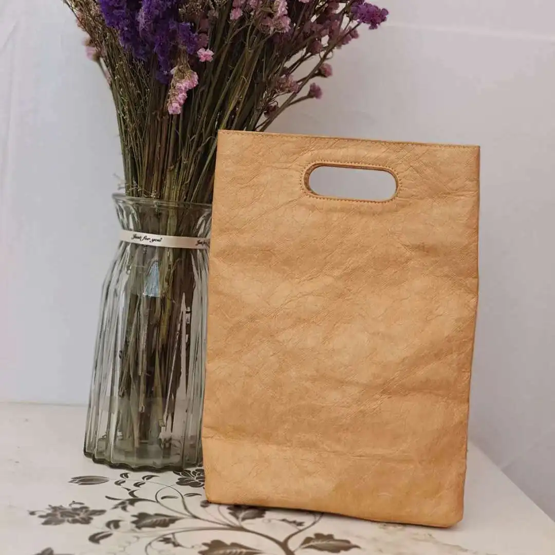 Kraft Paper Simple Handbag Dupont Paper Vintage Women Bag Casual Fashion High-capacity Shopping Bag