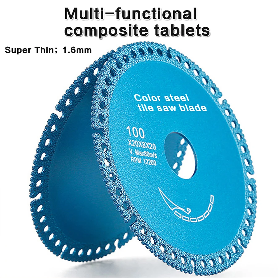 4 inch Brazed Diamond Saw Blade For Steel Metal Stone Cast Iron Rebar Aluminum All Purpose Demolition Contractors Cutting Disc