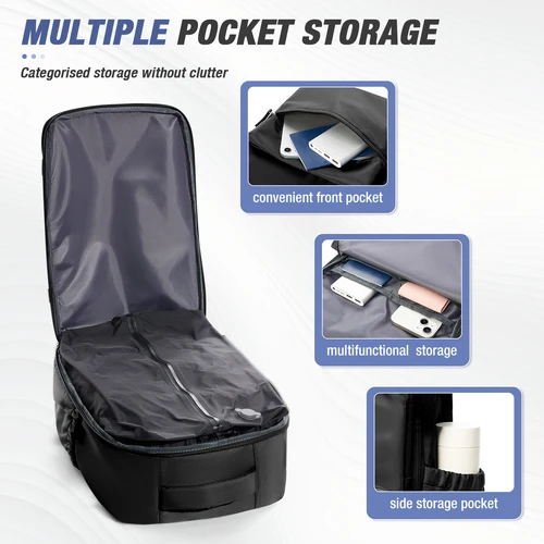 Imagen 2 del producto Mochila de compresión al vacío para hombre, mochila para ordenador portátil de 15,6 pulgadas, mochila de viaje al vacío para senderismo, mochila Ryanair, bolsa de cabina de 40x20x25