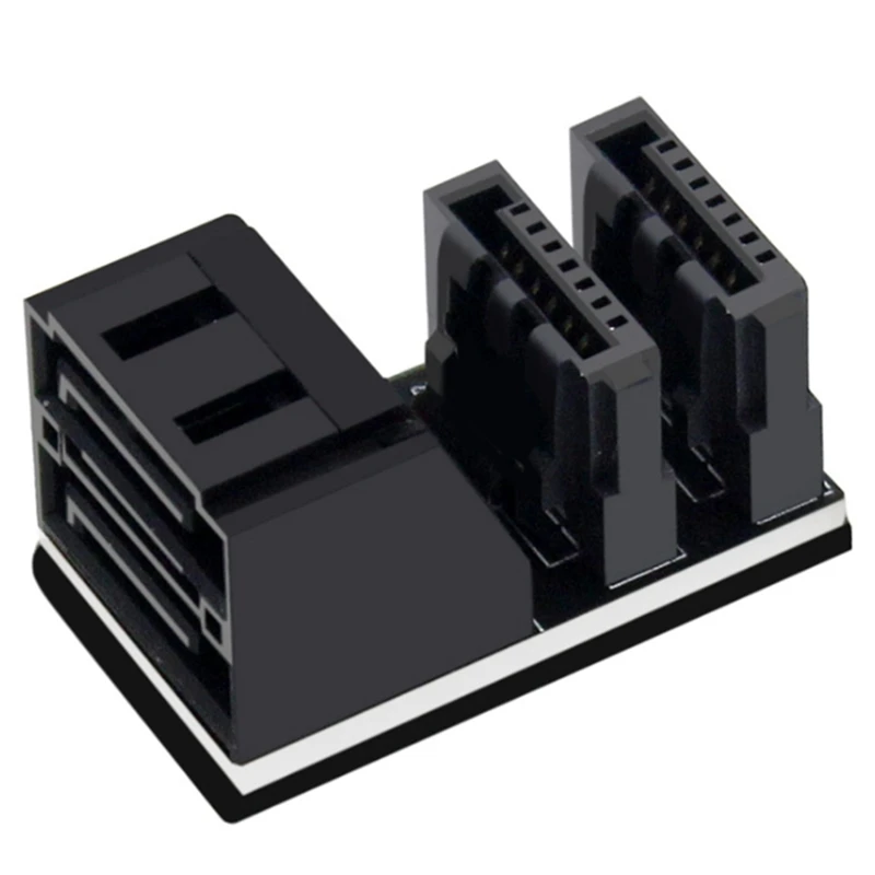 6 pçs duplo sata 7pin fêmea para duplo 7pin macho adaptador angular de 90 graus mainboard sata adaptador para desktops ssd hdd