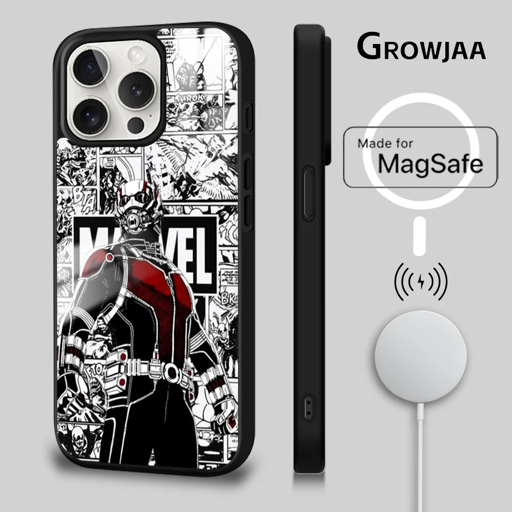 Black Panther Ant Man Phone Case For iPhone 16 15 14 13 12 11 Pro Max Plus Mini Magsafe Mirror Wireless Magnetic Funda