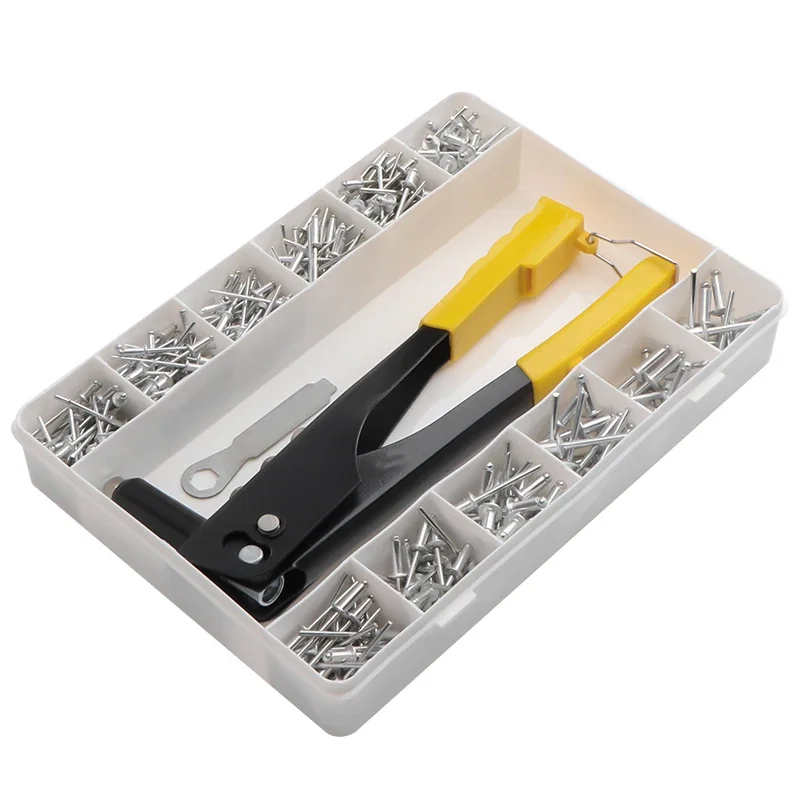 60/120/200/380 pcs Heavy Duty Riveter Gun Set Hand Riveter Blind Rivet Pliers Gun DIY Rivets Nut Automotive Tools for Home