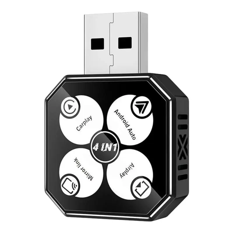 Умный AI-бокс 4-в-1: беспроводной USB-адаптер CarPlay, AirPlay/Mirror Link/Android Auto, проводное подключение CarPlay