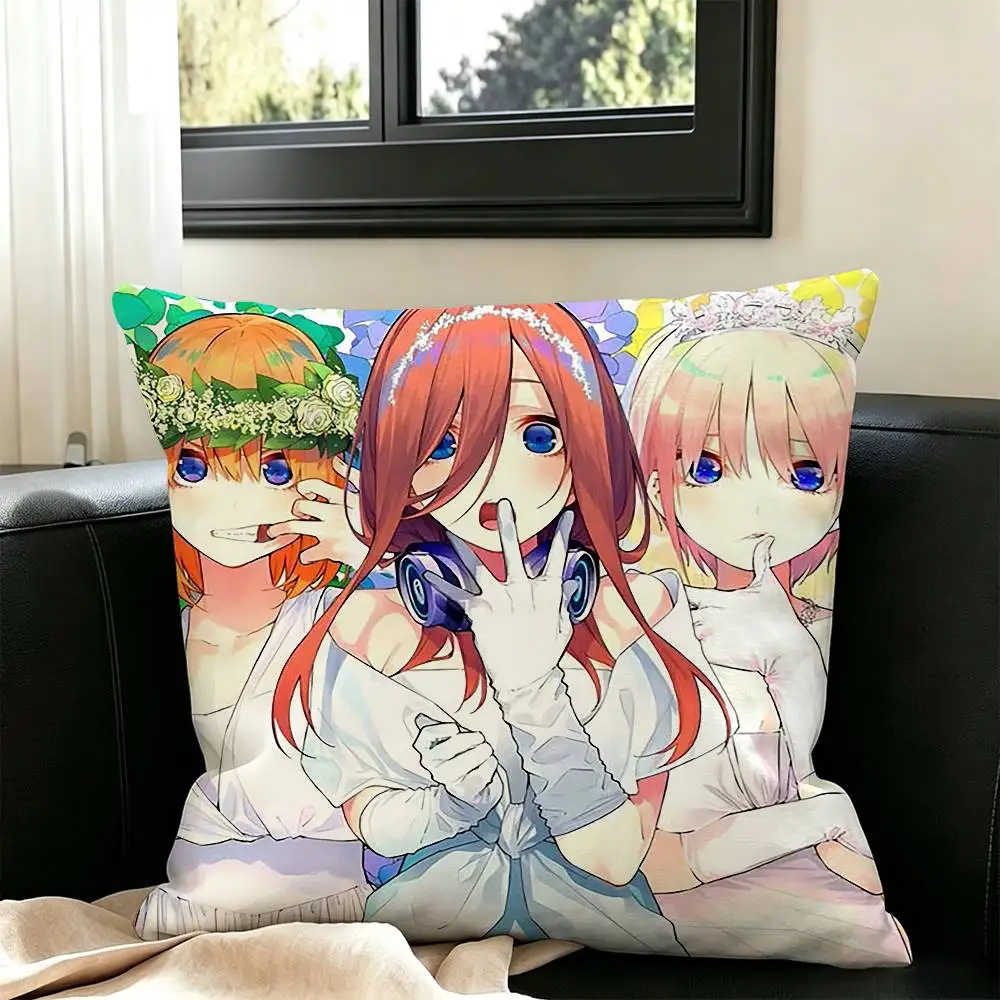 The Quintessential Quintuplets  Pillow Case Square Double-Sided Sofa Cushion Cover Bedroom Bedside Pillow