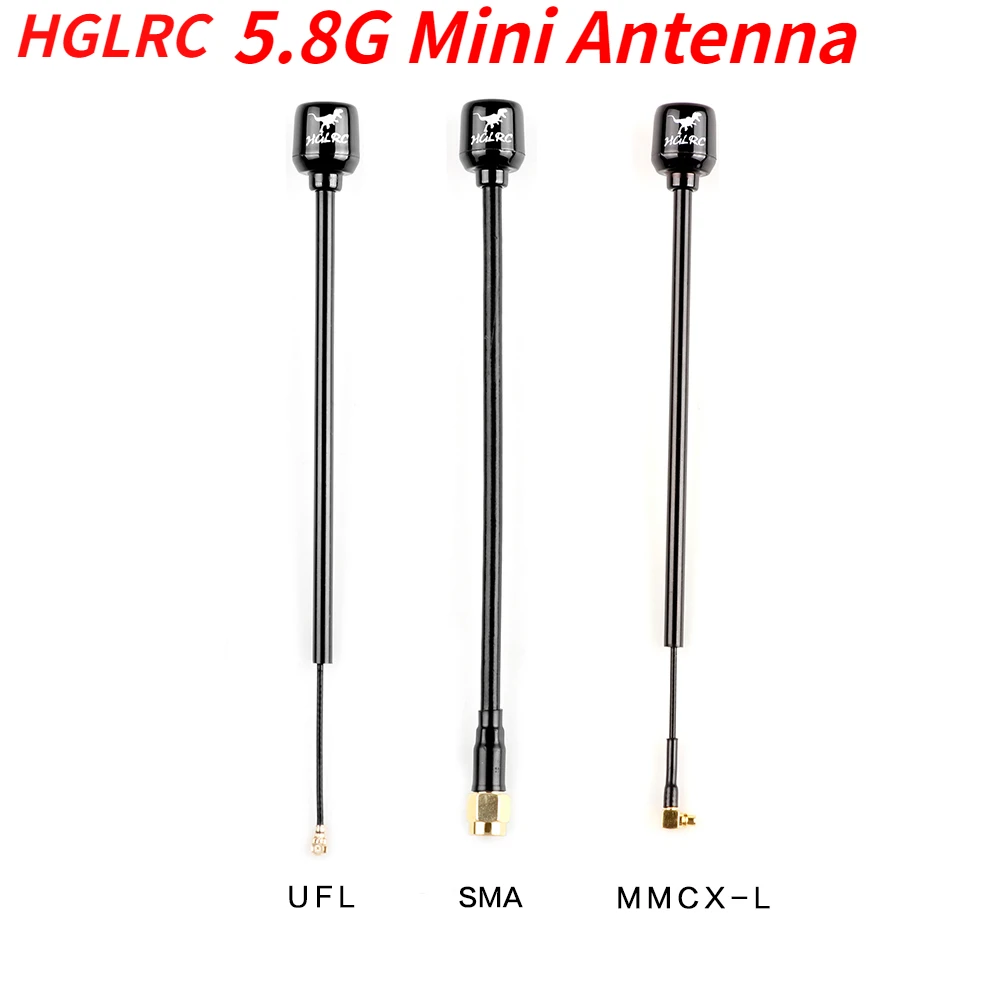 Antena HGLRC Mini Long Range Hammer Mini RHCP LHCP Spin SMA IPEX MMCX Kątowa 5.8G 2.5dBi 150mm/87mm Do Dronów Wyścigowych RC FPV